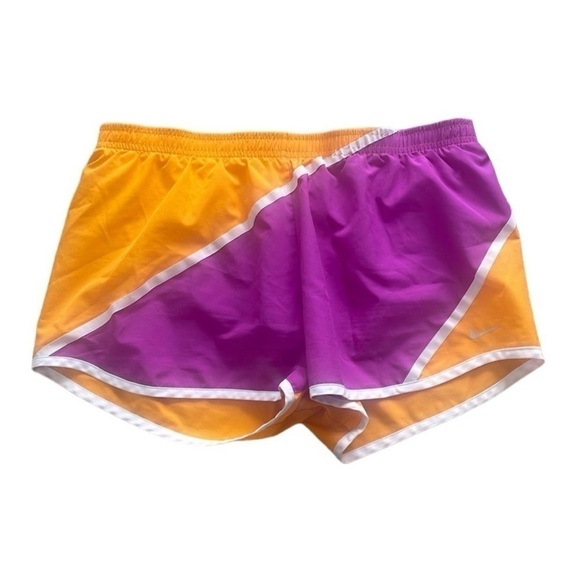 Nike Dri-Fit Size Medium Orange and Purple Running Athletic Shorts. - Picture 3 of 8